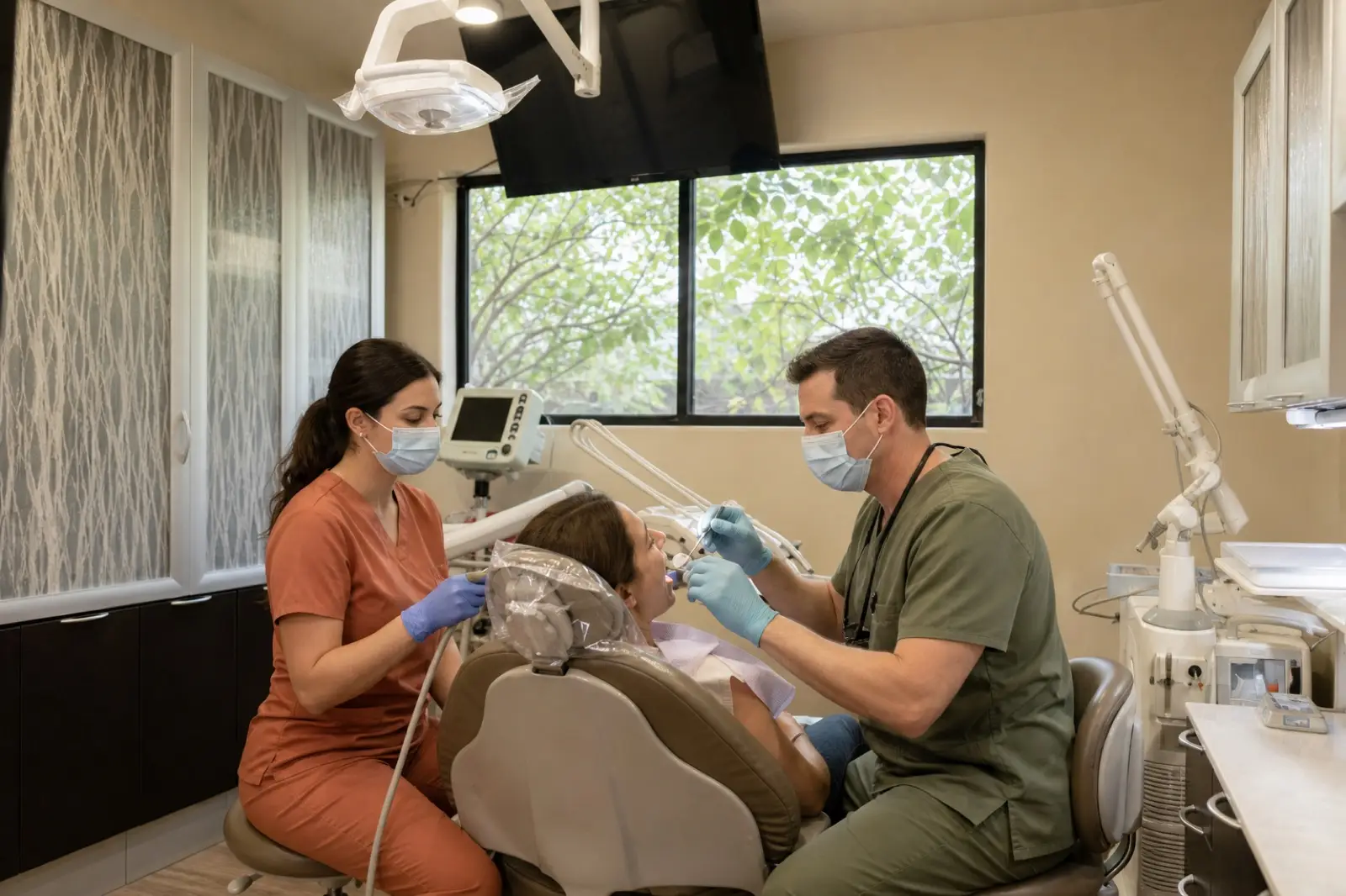 The Red Cliffs Dental team treating a patient