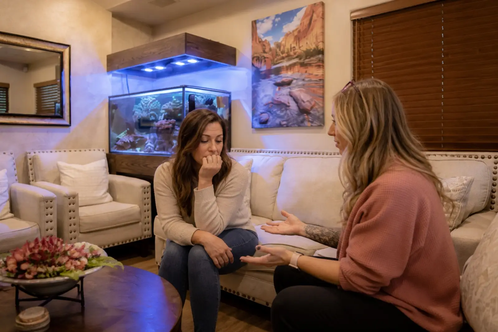 A calming conversation before treatment