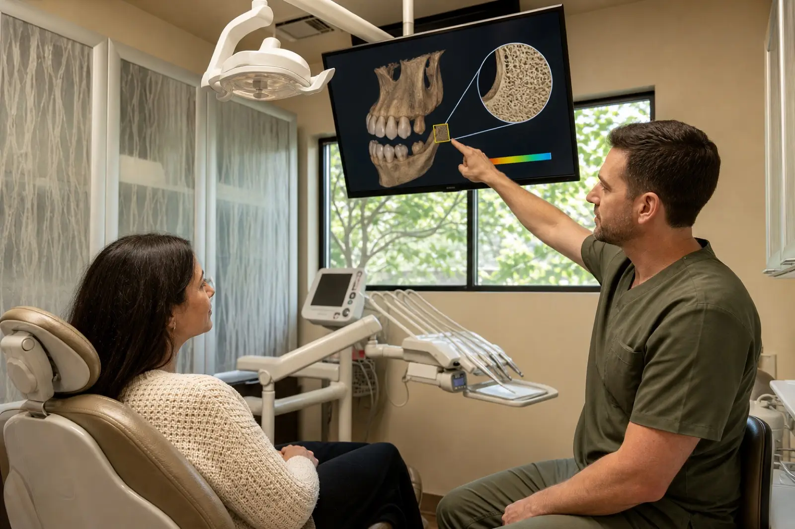 A bone-graft consult using a 3D jaw scan