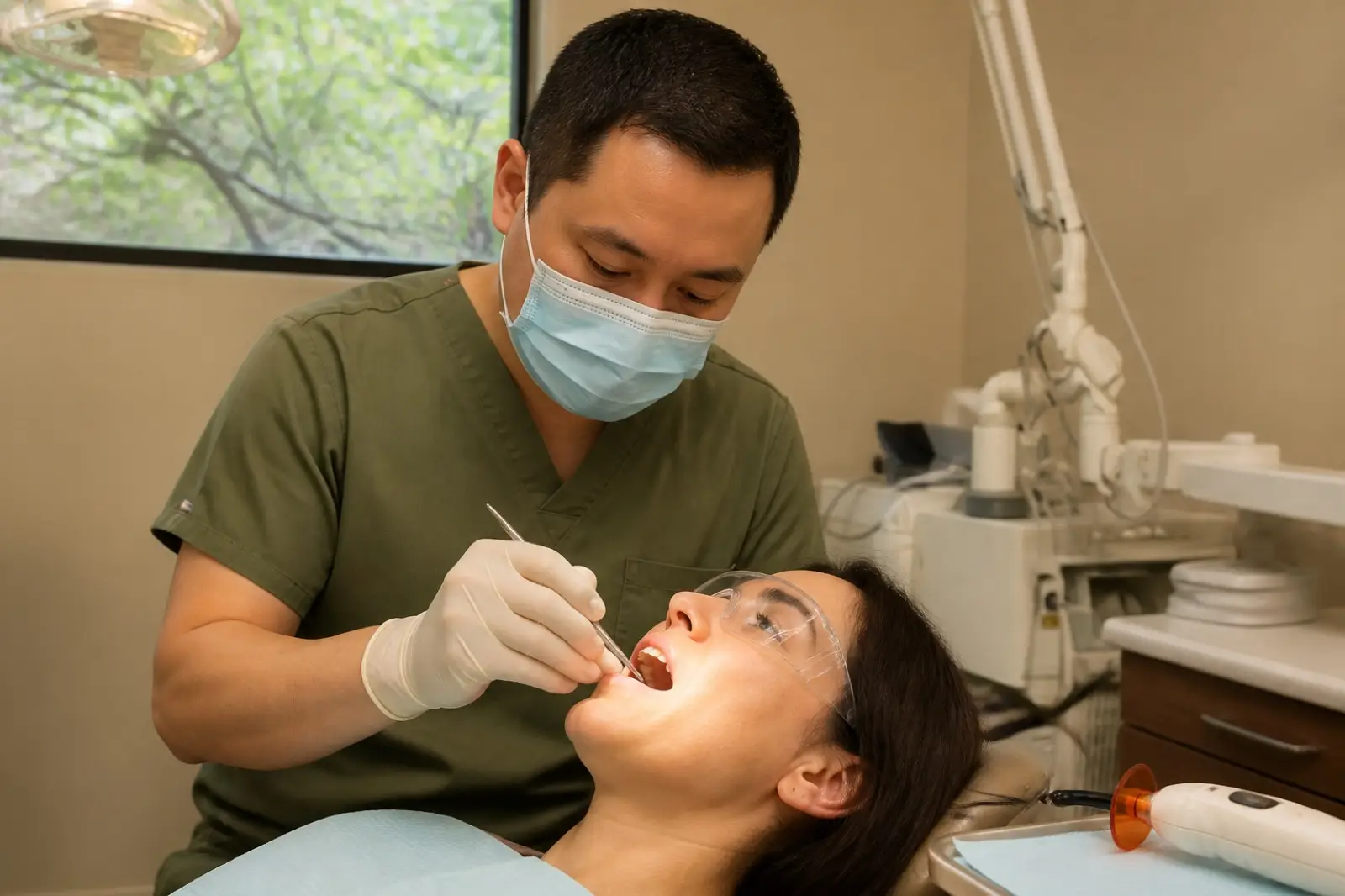 A tooth-colored composite filling